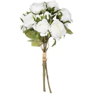 Comparateur de prix : Atmosphera Bouquet de Fleurs artificielles 14 Roses blanches H 40 cm