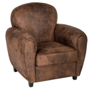 AC-DÉCO Atmosphera - Fauteuil Club Stanis Effet Cuir Vieilli