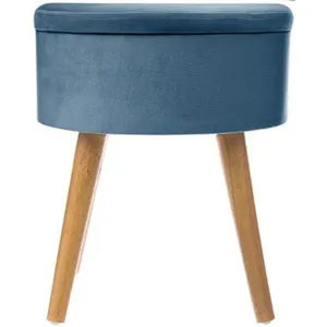 Comparateur de prix : Atmosphera Créateur D'intérieur - Tabouret coffre Tess velours bleu