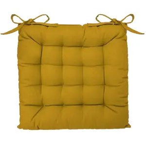 Atmosphera Créateur D'intérieur - Galette de chaise jaune 38x38cm