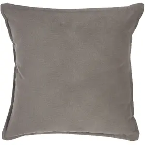 Atmosphera Créateur D'intérieur - Coussin lilou coton gris taupe 45x45cm