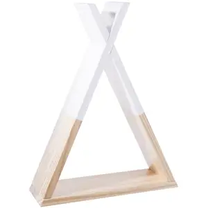 Comparateur de prix : AC-DÉCO Etagère tipi - 30 x 39 x 10 cm - Pin - Blanc 30 cm Marron Et Rose