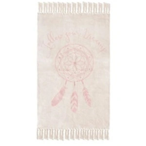 Comparateur de prix : Atmosphera Kids - Tapis à franges enfant Dream - L. 60 x l. 90 cm - Rose - Dream