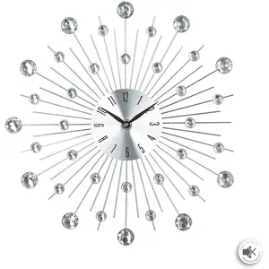 Atmosphera Créateur D'intérieur - Horloge avec strass métal D33cm pas cher