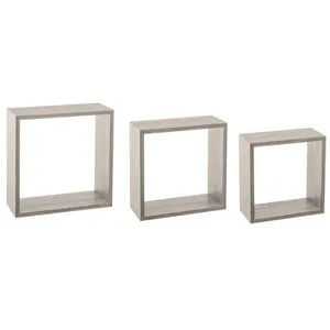 Comparateur de prix : 5 five simply smart 3 Grandes étagères murales Cube Effet chêne Gris Fixy