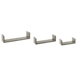 FIVE Simply Smart - Lot de 3 Étagères Murales Bord 42cm Chêne Gris pas cher