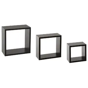 Comparateur de prix : ATMOSPHERA 5five Simply Smart - 3 petites étagères murales fixy cube noir - 5five