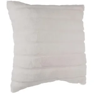 Atmosphera - Coussin Manoir en Fausse Fourrure Blanc 45x45 cm pas cher