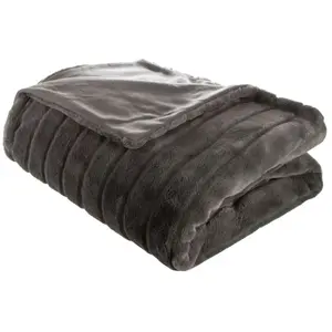 Comparateur de prix : Atmosphera Créateur d'intérieur - Plaid Fourrure Manoir 180x230cm Gris
