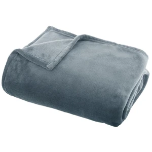 Comparateur de prix : Atmosphera - Grand plaid en Flanelle uni - 180x130 cm - Bleu Orage