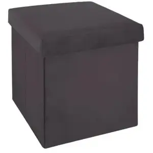 Atmosphera Créateur D'intérieur - Pouf pliant Tess velours gris