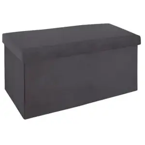 Atmosphera Créateur D'intérieur - Pouf pliant double Tess velours gris