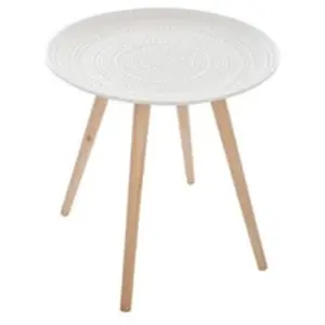 Table basse - JJA - Miléo - Plateau rond - Blanc - Design contemporain pas cher