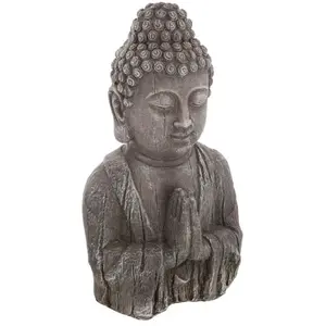 Atmosphera - Statuette Bouddha Buste - Effet Bois H48 cm pas cher