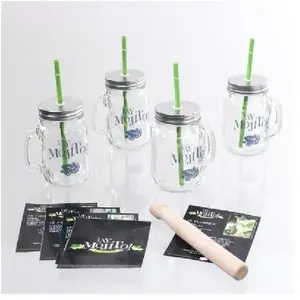 CMP Coffret Mojito 9 Pieces Choppes Pailles Pilon Recettes Cocktail Soiree pas cher