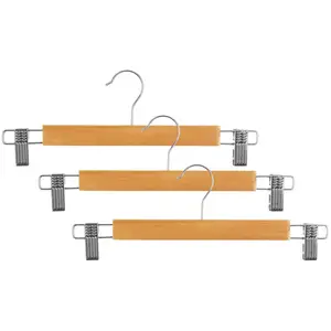 FIVE Simply Smart - Lot de 3 Cintres à Pince en Métal 33cm Naturel pas cher