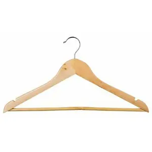 AC-DÉCO Cintres en bois - FIVE - Lot de 8 - Beige - 45 cm - Manteau pas cher