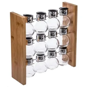 SG Secret de Gourmet FIVE Simply Smart - Présentoir à Epices Bambou Wall 12 Pots Naturel pas cher