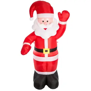 Comparateur de prix : Merkloos / Sans marque Grand modèle Père Noel gonflable - Hauteur 180 cm - Rouge, blanc et noir