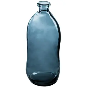 Comparateur de prix : Atmosphera - Vase Dame Jeanne - Verre recyclé - Bleu Orage H73 cm