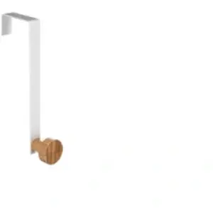 FIVE Simply Smart - Patère en Métal & Bambou 1 Tête 16cm Blanc