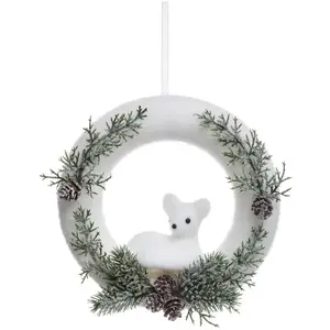 FEERIC LIGHTS & CHRISTMAS Couronne de Noël effet givré et décorée D 22 cm