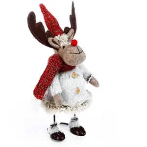 Feeric Light & Christmas Déco de Noël Personnage à ressort en métal et textile H 35 cm pas cher