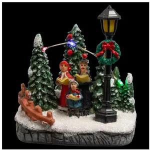 FÉÉRIC LIGHTS AND CHRISTMAS Village de Noël lumineux Scène de vie avec Personnages et sapins pas cher