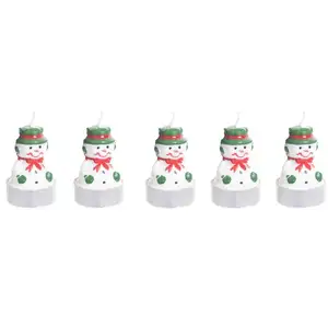 FEERIC LIGHTS & CHRISTMAS Lot de 5 Bougies décorées Noël H 5.6 cm pas cher
