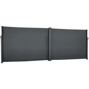 HESPERIDE Hespéride - Paravent double rétractable antao graphite 6x1,8m en aluminium traité époxyVendu paramazon