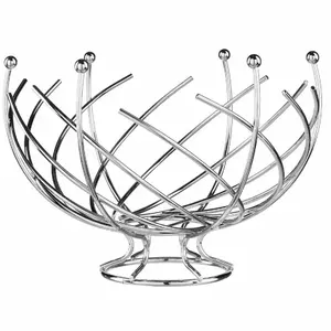Comparateur de prix : Paris Prix Grande Corbeille à fruits Spirale Métal Chromé - Diamètre 30 cm