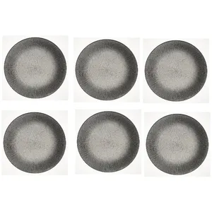 Secret De Gourmet Lot De 6 Assiettes Plates - Atelier - D 27 Cm - Gris pas cher