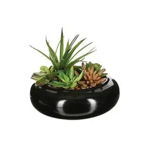 Atmosphera Composition florale artificielle vase en céramique D 20 cm