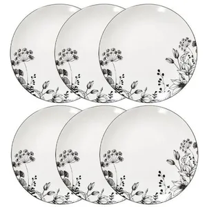 Comparateur de prix : SECRET DE GOURMET Lot de 6 Assiettes à Dessert "White Floral" 20cm Blanc