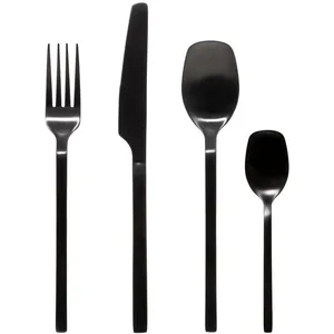 Comparateur de prix : SECRET DE GOURMET Ménagère Modern Wood en Acier inoxydable - 24 pièces - Noir Mat
