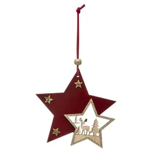 Comparateur de prix : Feeric Lights & Christmas Sujet de Noël étoiles "Héritage" 20cm Rouge & Or