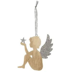 Comparateur de prix : Feeric Lights & Christmas Sujet de Noël Ange "Polaire" 19cm Naturel & Argent