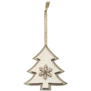 Feeric Lights & Christmas Sujet de Noël Sapin "Cocon" 12cm écru pas cher
