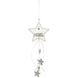 Comparateur de prix : Feeric Lights & Christmas Sujet de Noël étoile "Polaire" 33cm Blanc & Argent