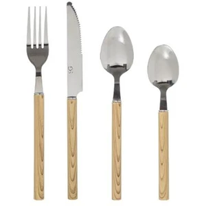Comparateur de prix : Secret de gourmet - Ménagère 24 Pièces Couverts en INOX Manche Aspect Bois