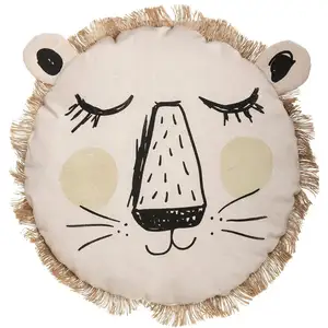 Comparateur de prix : Atmosphera for Kids - Coussin Déco Lion Franges 44cm Naturel