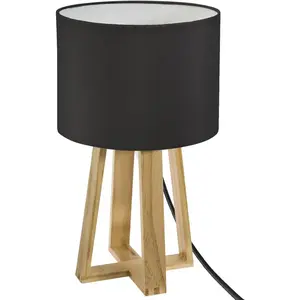 ATMOSPHERA Créateur d'intérieur - Lampe à Poser en Bois "Scandinave" 34cm Noir pas cher