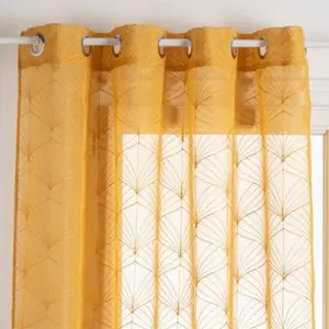 Comparateur de prix : Voilage Mia jaune moutarde 140x240cm - Atmosphera créateur d'intérieur