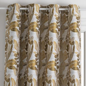 Rideau jacquard Bejuco 140x260 ocre Atmosphera - Jaune moutarde pas cher