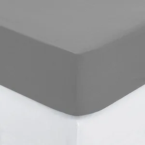 ATMOSPHERA - Drap Housse bonnet 30 cm 100% Coton Esther 160x200 cm - Gris Ardoise