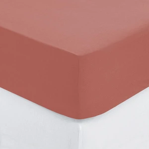 ATMOSPHERA - Drap Housse bonnet 30 cm 100% Coton Esther 160x200 cm - Rose Blush pas cher
