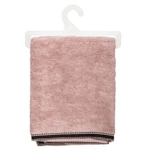 LES TENDANCES - Drap de bain Joia avec liseré 150x100 cm - Rose et Noir - Joia pas cher