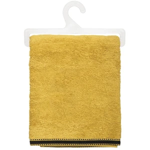 5 Five - Drap de bain Joia avec liseré 150x100 cm - Jaune Ocre et Noir - Joia