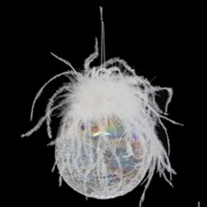 Comparateur de prix : Feeric Lights & Christmas Boule de Noël en Verre "Légende d'Hiver" 10cm Blanc