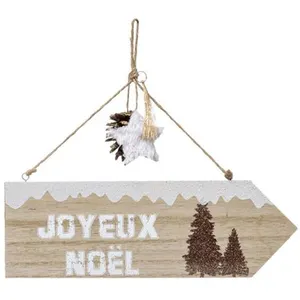 Feeric Lights & Christmas Pancarte Murale Joyeux Noël "Glacé" 31cm Naturel